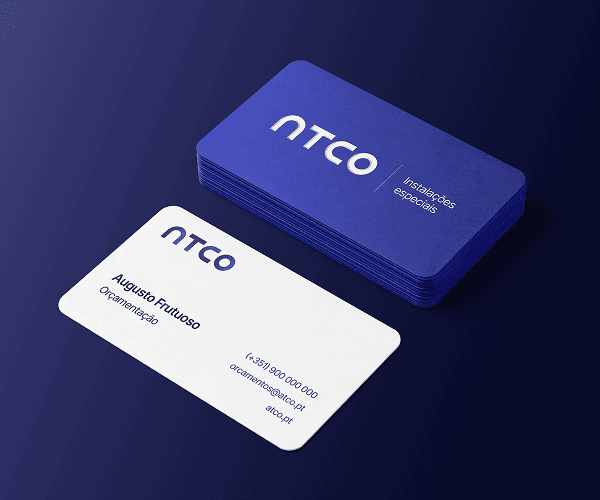 Stack of ATCO business cards featuring the company logo, contact details, and job title on a clean, modern design. Stack of ATCO business cards featuring the company logo, contact details, and job title on a clean, modern design.