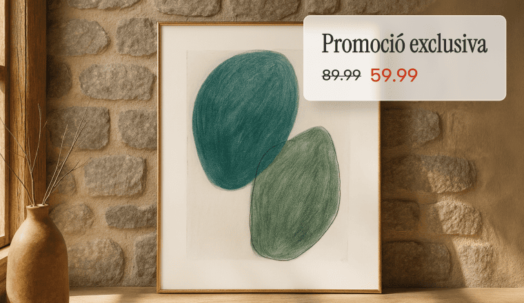 Exclusive promotion example with framed artwork and discount price.