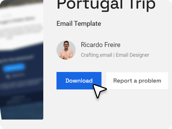 User clicking on the download button.