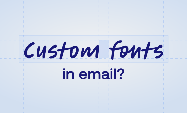 Custom fonts in email title design with handwritten style typography