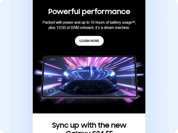 Example of using text as an image in email to preserve brand typography